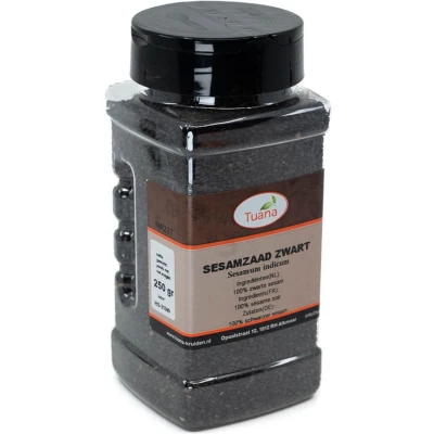 Afbeelding van Tuana Kruiden Sesamzaad Zwart Strooibus 170 Gram MP0245