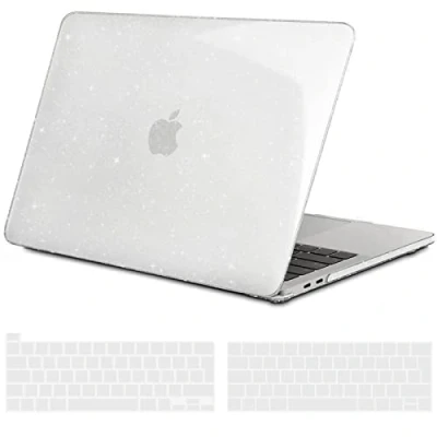 Afbeelding van TECOOL Case Hoes voor MacBook PRO 13 inch M2 2022 M1 2021 2020 2016 A2338 A2289 A2159 A1989 A1706, Slim Plastic Harde Koffer Bescherming Transparant Hardcase en EU Toetsenbord Cover, schitteren