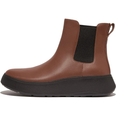 Afbeelding van Fitflop F Mode Leren Flatform Chelsea Boots voor dames, Rijk Bruin, 36 EU