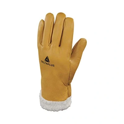 Afbeelding van Delta Plus Venitex FBF15 heren bont gevoerd leer winter thermische ski werkhandschoenen geel, 10