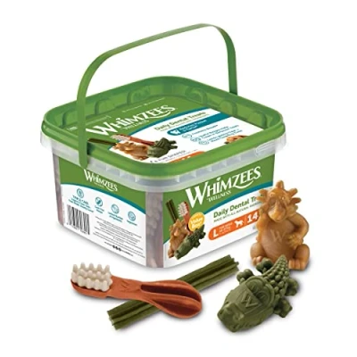 Afbeelding van WHIMZEES By Wellness Gemengde diversiteitsbox, kauwstokken voor grote honden tandverzorging, maat L, 14 stuks, zonder toegevoegde suiker, graanvrij, natuurlijk, vetarm