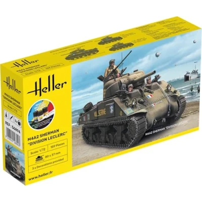 Afbeelding van Heller 1/72 Starter Kit M4a2 Sherman Division Leclerchel56894 modelbouwsets, hobbybouwspeelgoed voor kinderen, modelverf en accessoires