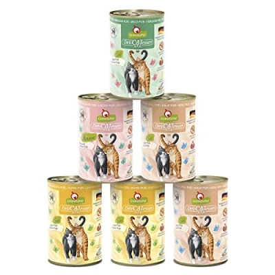 Afbeelding van GranataPet DeliCatessen Multipack 2 PUR, Nassfutter für Katzen im Probierpaket, Alleinfuttermittel ohne Getreide, Katzenfutter mit hohem Fleischanteil &amp; hochwertigen Ölen, 6 x 400 g