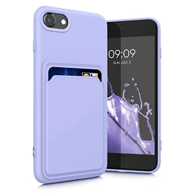 Afbeelding van kwmobile telefoonhoesje geschikt voor Apple iPhone SE (2022) / (2020) 8 7 Hoesje met pasjeshouder TPU case in lavendel