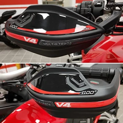 Afbeelding van Resin Bike Motorcycle 3D Stickers Compatible with Ducati Multistrada V4 1100 2021. Handguards Protection from Bumps and Scratches. Pair of Black Red Gadget Moto