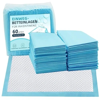Afbeelding van EasyVibe Wegwerpbedpads voor incontinentie, 60 x 90 cm, stuks, bed onderleggers, wegwerp inlegzolen, extra groot