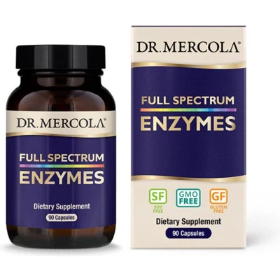 Afbeelding van Dr. Mercola Full Spectrum Enzymes Cellulase Mengsel Lipase Protease ATP 90 capsules