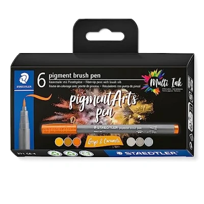 Afbeelding van pigment brush kartonnen etui 6 st greys and caramels