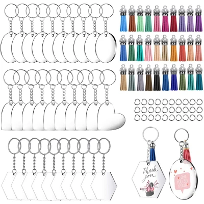 Afbeelding van Sleutelhangers Transparant Acryl 120 Stuks