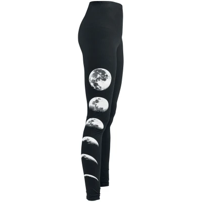 Afbeelding van Gothicana Zwarte legging met maan Vrouwen M