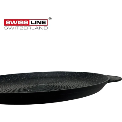 Afbeelding van Swiss Line Switzerland gietijzeren koekenpan PFAS vrij 36,8cm zonder steel