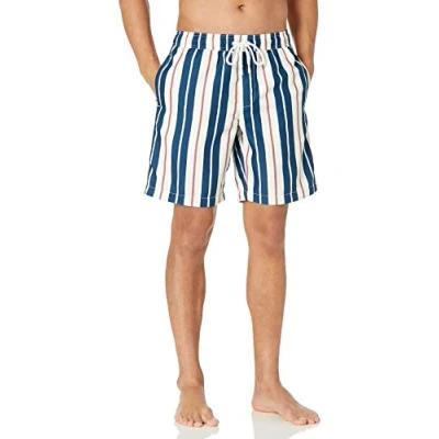 Afbeelding van Amazon Essentials Heren 9&quot; sneldrogende zwembroek, groenblauw verticale strepen, XXL