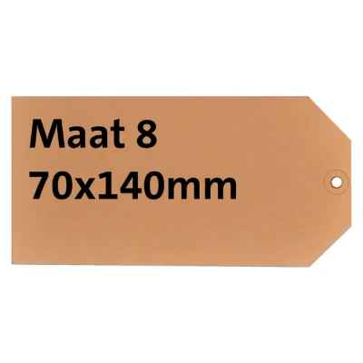 Afbeelding van Label karton nr8 200gr 70x140mm chamois 1000stuks