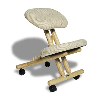 Afbeelding van cinius Ergonomische stoel, orthopedisch, kniestoel, computerstoel, kniekruk, stof, natuurlijke kleur