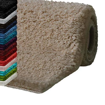 Afbeelding van casa pura Hoogpolige badmat ‘Sky Soft’ zacht, pluizig, wasbaar, antislip badkamertapijt in Shaggy look getest op schadelijke stoffen 16 kleuren, 6 maten 60 x 50 cm beige