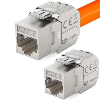 Afbeelding van hb digitale 2X Keystone RJ 45 Cat.7 de LSA schakelaar van isolatieverplaatsing aan RJ45 contactdoos STP 1000MHz 10.000Mbit/s voor het netwerkflard gegevenscontactdoos Ethernet LAN kabel