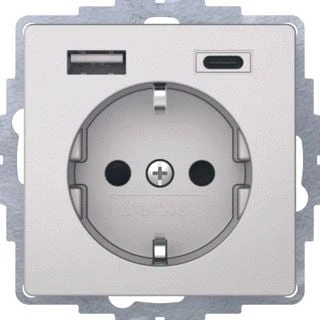 Afbeelding van berker wcd ra usb a c steek q 1 3 7 alu soft finish 48046084