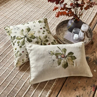 Afbeelding van LOBERON Kussenhoes set van 2 Elsie wit/groen