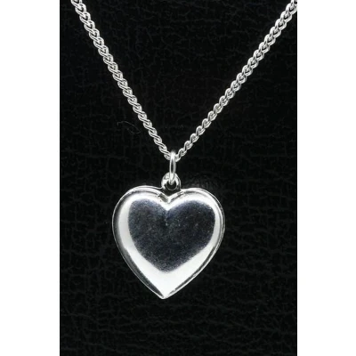 Afbeelding van Zilveren Hart ketting hanger groot