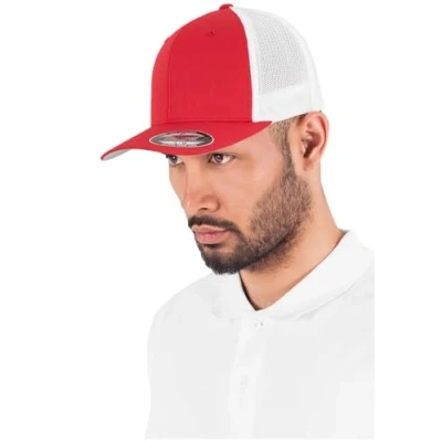 Afbeelding van Urban Classics Flexfit Mesh 2 tone Trucker pet Rood/Wit