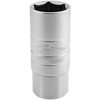 Afbeelding van Draper HT PLUG/MS 1/2&quot; Vierkant Drive 12mm Draad 6 Punt Satijn Chrome Spark Plug SOCKET (18mm Socket), Blauw 21 mm