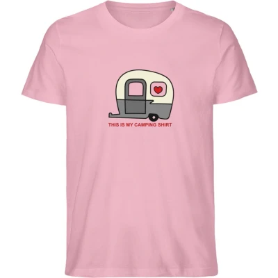 Afbeelding van Grappig Heren en Dames T Shirt Mijn Kampeer Roze XXL