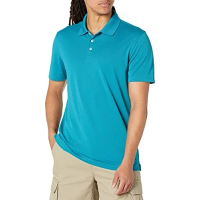 Afbeelding van Amazon Essentials Men&#039;s Sneldrogend golfpoloshirt met slanke pasvorm, Blauwgroen Blauw, M
