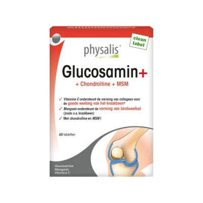 Afbeelding van Physalis Glucosamin+ Chondroïtine + MSM 60 tabletten