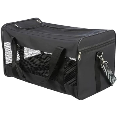 Afbeelding van TRIXIE Ryan 28851 Schoudertas voor honden en katten, 30 x 54 cm, zwart, met geïntegreerde korte riem, mesh inzetstukken luchtcirculatie, uitneembare bodemplaat