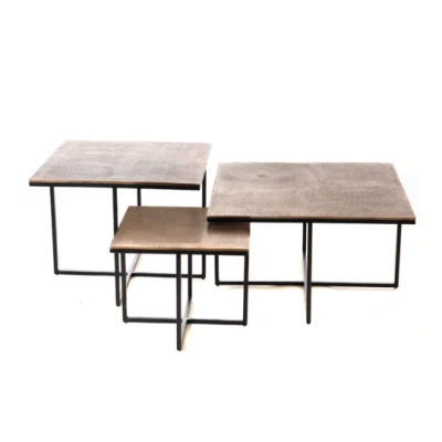 Afbeelding van Starfurn Joelle salontafel set van 3 cognac Aluminium