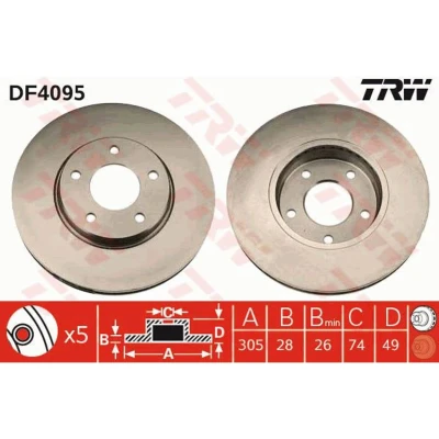 Afbeelding van Trw Remschijf DF4095