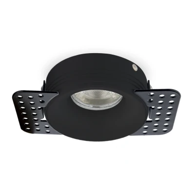 Afbeelding van Inbouwspot Trimless Rond, Gipsplaat, GU10 Fitting, Ø77mm, Zwart