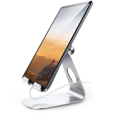 Afbeelding van Tabletstandaard, Lamicall verstelbare tablethouder Desktopstandaard Dock compatibel met New iPad 2022 Pro 10.2/10.5/9.7/12.9, Air mini 6 5 4 3 2, Nintendo Switch, Samsung Tab, tablets Zilver