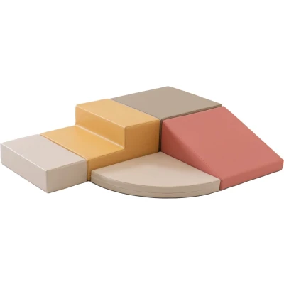 Afbeelding van IGLU SOFT PLAY Corner Climber 5 stuks zachte bouwstenen, reuzenbouwstenen, schuimbouwstenen, grote bouwstenen (pastelherfst)