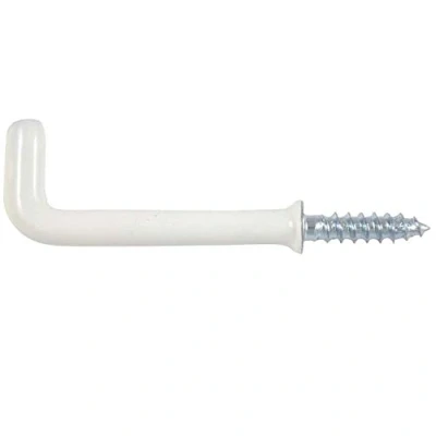Afbeelding van Merriway® BH01172 (10 stuks) kunststof gecoate vierkante dressoirhaken, 25 mm (1 inch) wit pak van 10 stuks