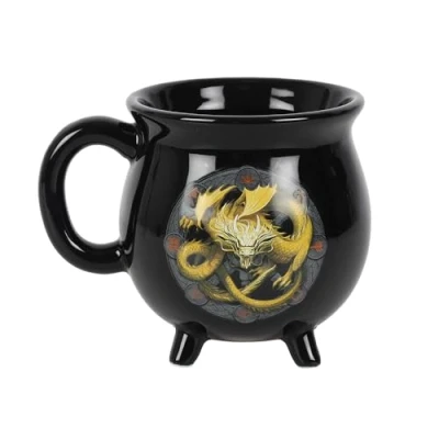Afbeelding van Anne Stokes Year of the Magical Dragon Mok/beker Imbolc Color Changing Cauldron Zwart/Multicolor