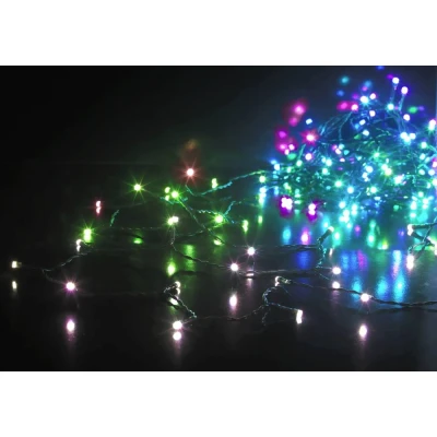 Afbeelding van Sygonix SY 5136978 Clusterlichtketting met App Binnen/buiten werkt op het lichtnet Aantal lampen 120 LED RGB Verlichte lengte: 9 m besturing, Kleurwissel,