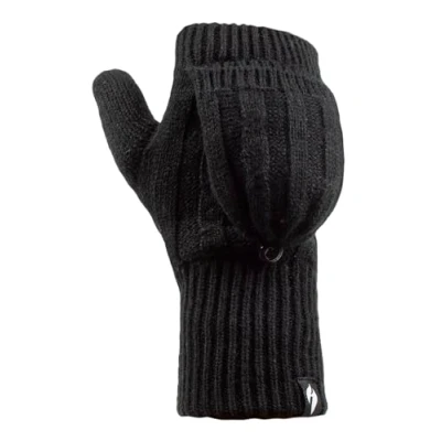 Afbeelding van HEAT HOLDERS Thermische Converter Vingerloze Kabelgebreide 2.3 tog Dameshandschoenen, Zwart, Ladies