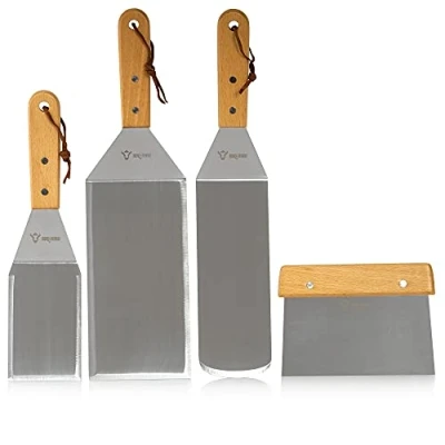 Afbeelding van BBQ Toro Plancha Grill accessoireset met hoekpaletten en grillspatel, grillbestekset, teppanyaki grillgereedschap, grillhulp