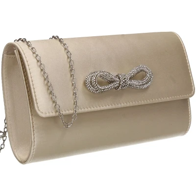 Afbeelding van SwankySwans Daphne Satijn Dames Party Prom Bruiloft Avond Clutch Bag Portemonnee, Ivoor
