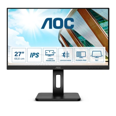 Afbeelding van AOC Q27P2Q LCD monitor Energielabel F (A G) 68.6 cm (27 inch) 2560 x 1440 Pixel 16:9 4 ms Hoofdtelefoonaansluiting, Audio Line in IPS LED