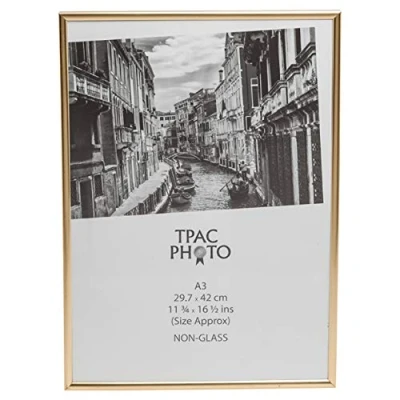 Afbeelding van Hampton Frames BACKLOADER Poster certificaat fotolijst acryl (niet glas) goud A3 (29,7 x 42 cm) A3MARGLD