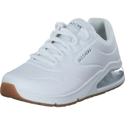 Afbeelding van Skechers Dames Uno 2 Air Around You Sneaker, Witte Duraleather Mesh Trim, 37.5 EU