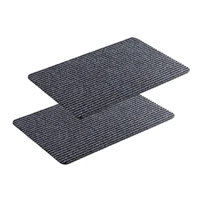 Afbeelding van deurmat binnen grijs antislip stofcontrolemat 40x60 cm set van 2 waterafstotend Rib Line slijtvast antistatisch