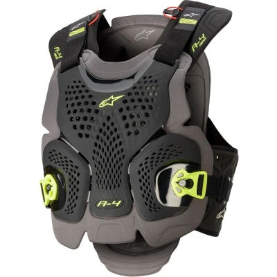 Afbeelding van Alpinestars 2024 A 4 Max Bodyprotector Zwart / Antraciet Fluor Geel maat M/L