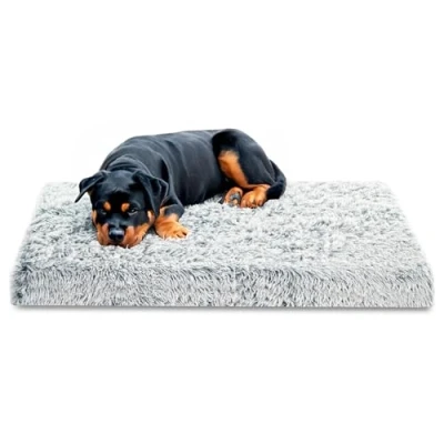 Afbeelding van Hondenbed Middelgrote Kleine Honden 120 x 80 cm Hondenkussen Hondenmand Pluizige Lichtgrijs