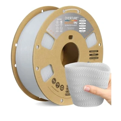 Afbeelding van OVERTURE TPU High Speed Filament 1.75mm Flexible 95A Roll, 3D Printer Filament,Dimensional Accuracy +/ 0.02 mm, Fit Most FDM Printer(HS White)