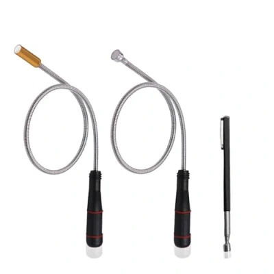 Afbeelding van 3 stuks magneetlifter, telescopische magneetstaaf, magneetgrijper, flexibele staafmagneet, sterke magneet, uittrekbaar, zwanenhals, telescoopstaaf