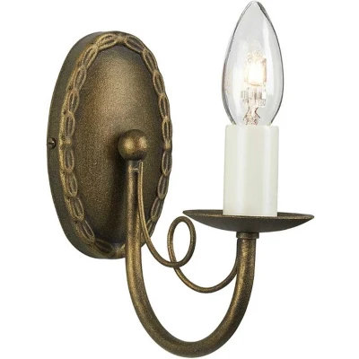 Afbeelding van Elstead Lighting LED Wandlamp Minster 1X E14 Max 60W Black/ Gold Patina