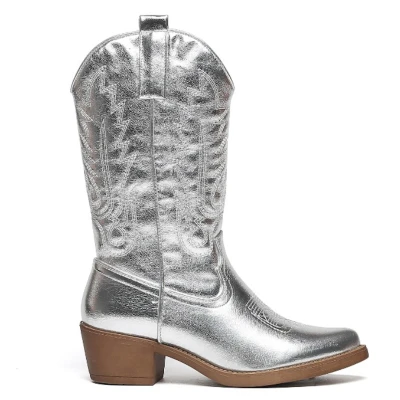 Afbeelding van Cowboylaarzen Zilver Stiksels Maat 42 Dames Smile Favorites